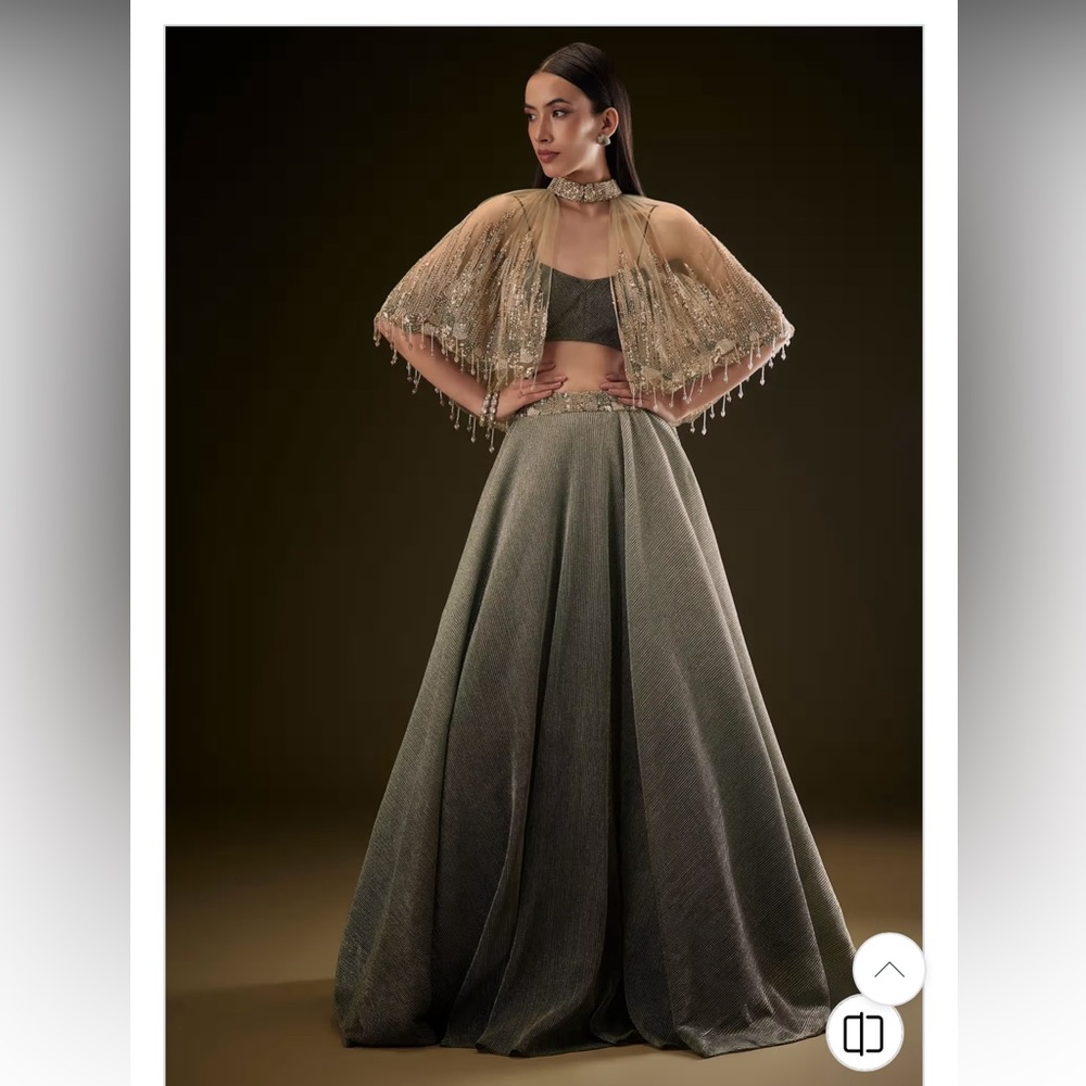 Indian lehenga with beaded cape